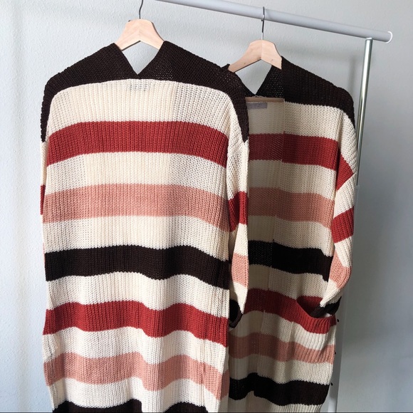 LONG STRIPED CARDIGAN - Picture 7 of 8